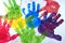 Kids hand paint