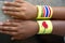 Kids\' hand with Thailand wristband