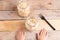 Kids hands and fermented vegetables in jar, healthy meal