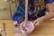 Kids have fun learning at home making slime in a creative science experiment