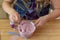 Kids have fun learning at home making slime in a creative science experiment