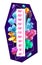 Kids height chart with brilliant gems and crystals