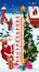 Kids height chart, cartoon Christmas, Santa gifts