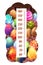 Kids height chart, cartoon dinosaur or dragon eggs