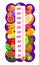 Kids height chart, cartoon fruits, growth meter