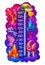 Kids height chart, cartoon magic mushrooms, fairy