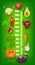 Kids height chart cartoon vegetable athletes meter