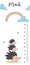 Kids height chart. Child height meter for kindergarten