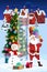 Kids height chart Christmas Santa in winter town