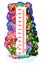 Kids height chart, Christmas tree, gifts and elf