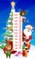 Kids height chart Christmas tree and Santa