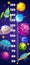 Kids height chart with galaxy space planets scale