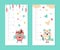 Kids Height Chart Set, Cute Funny Birds, Childish Meter Wall for Nursery Design Cartoon Vector Illustration