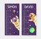 Kids Height Chart, Stadiometer Template, Height Measure Wall Meter with Astronaut in Outer Space Cartoon Vector