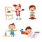 kids hobby art vector illustration