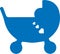 Kids icon, Baby icon, chick icon, childish blue vector icon.