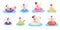 Kids inflatable circle. Children swimming inflatables rubber and flippers in pool swim sea game, floating child sunny