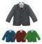 Kids jacket, shirt and tie blank template