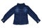 Kids jeans jacket isolated. A stylish fashionable denim dark blue jacket with a light blue lining for the little girl. Children