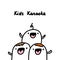 Kids karaoke hand drawn vector illustration in cartoon comic style small children singing