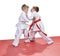 Kids in karategi do grips of judo
