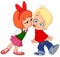 Kids kissing