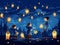 Kids With Lanterns Under Moon Image