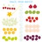 Kids learning number material 1 to 10 Trace Then match. Illustration of Education Counting Game for Preschool Children cherry stra