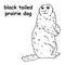 Kids line illustration coloring black tailed prairie dog. animal outline