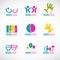 Kids logo vector set design