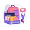 Kids lunch box abstract concept vector illustration.