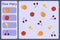 Kids mathematical mini game - count how many fruits - orange, apple, banana, cherry. Educational games for children