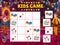 Kids maze game, circus sudoku with clown and tamer