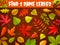 Kids maze game, find two same autumnal leaves