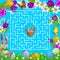 Kids maze game, labyrinth, help bunny choose way