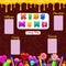 Kids Menu, Candy Shop, sweet different bonbon, lollipops,chocolate, jelly. Template menu for caffe, cafeteris, vector