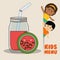 Kids menu children watermelon juice diet