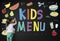 Kids Menu Cuisine Dishes Meal Concept