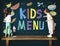 Kids Menu Cuisine Dishes Meal Concept