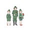 Kids in military uniforms congratulation on the Great Victory Day.