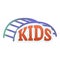 Kids monkey bars logo, cartoon style