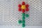 Kids mosaic pins creativity set. Color pins.