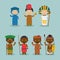 Kids and nationalities of the world vector: Africa Set 2.