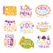 Kids Organic Food Hand Drawn Banner Set