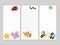 Kids pages for notes and to do lists with cartoon insects