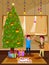 Kids palying with gift for Christmas celebration background