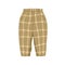 Kids pants with checkered print. Childs summer trousers. Fashion wearing, modern trendy childrens apparel. Toddlers