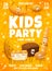 Kids part flyer with cartoon bread characters