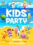 Kids party flyer, cartoon vitamin characters