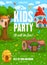 Kids party flyer, fairy fantasy house and dwelling